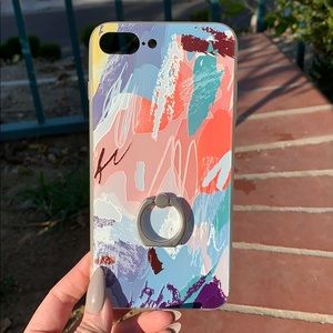Watercolor iPhone 7 Plus/8 plus case - With Ring